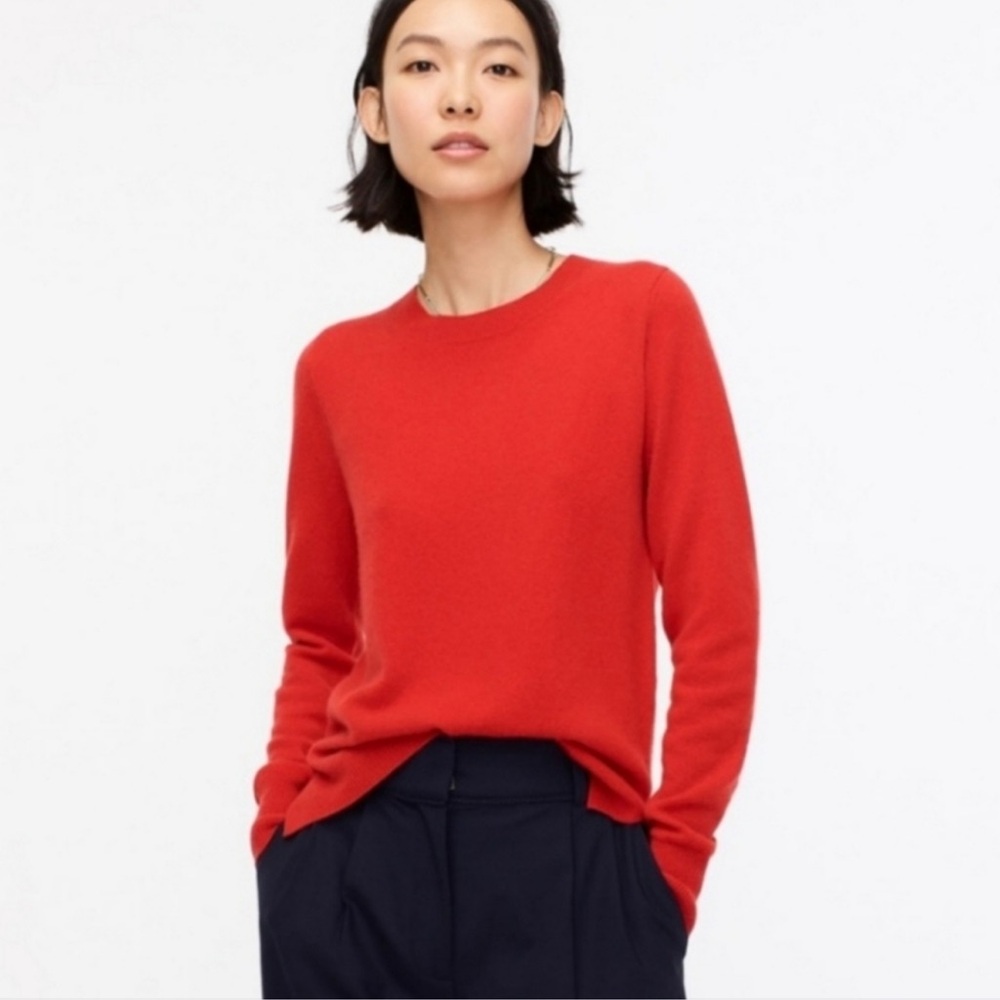 J. Crew cashmere Red orange Crew Neck Sweater
